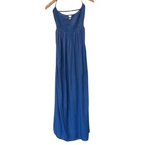 Area Stars Kelli Halter Strapless Maxi Dress in Blue - Size L